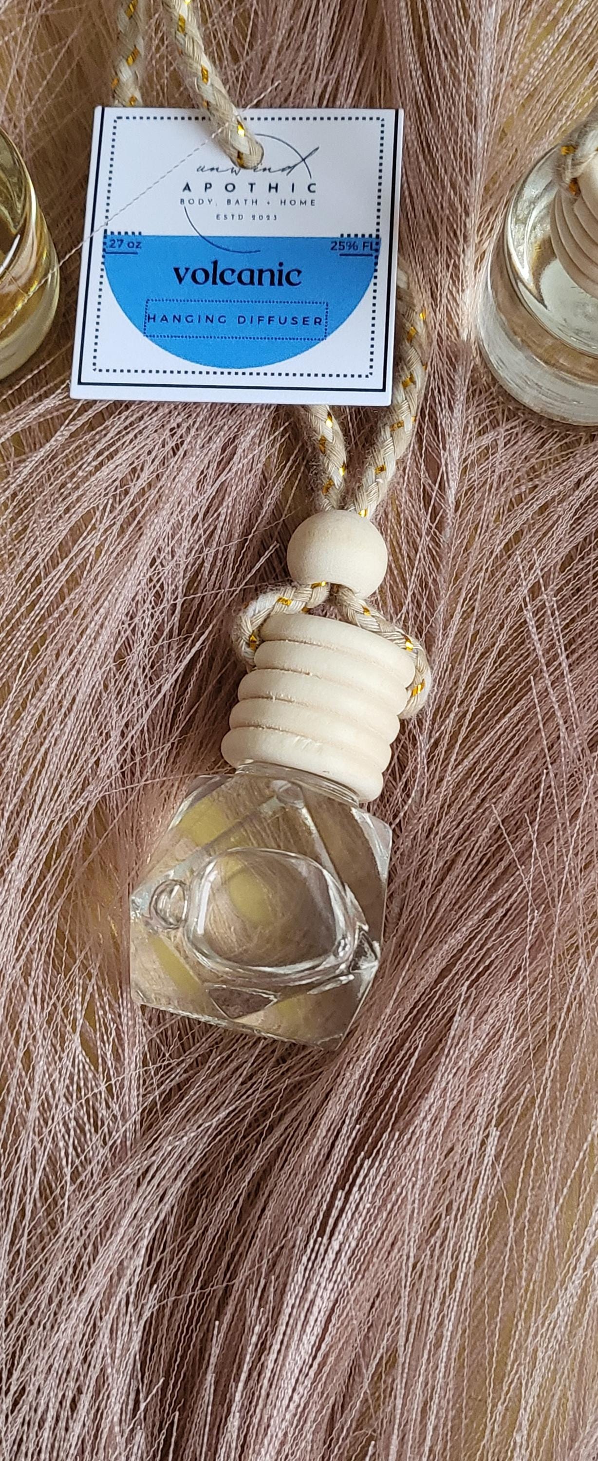 Hanging Air Freshener - Car Deodorizer - Aromatherapy - Desk Freshener- Portable Air Reed Diffuser- Essential Oil Pendant - Perfume Ornament