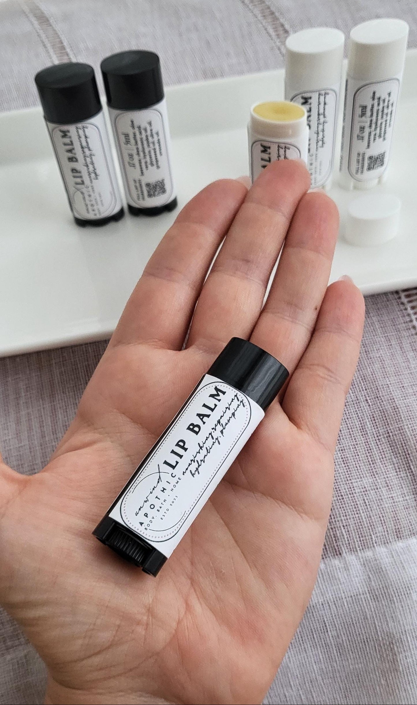 Lip Balm Beeswax -Ultra Long Lasting Deep Hydration Lip Treatment - Dry Chapped Lips - Natural Chapstick - Slim Tube- Pistachio Caramel Oil