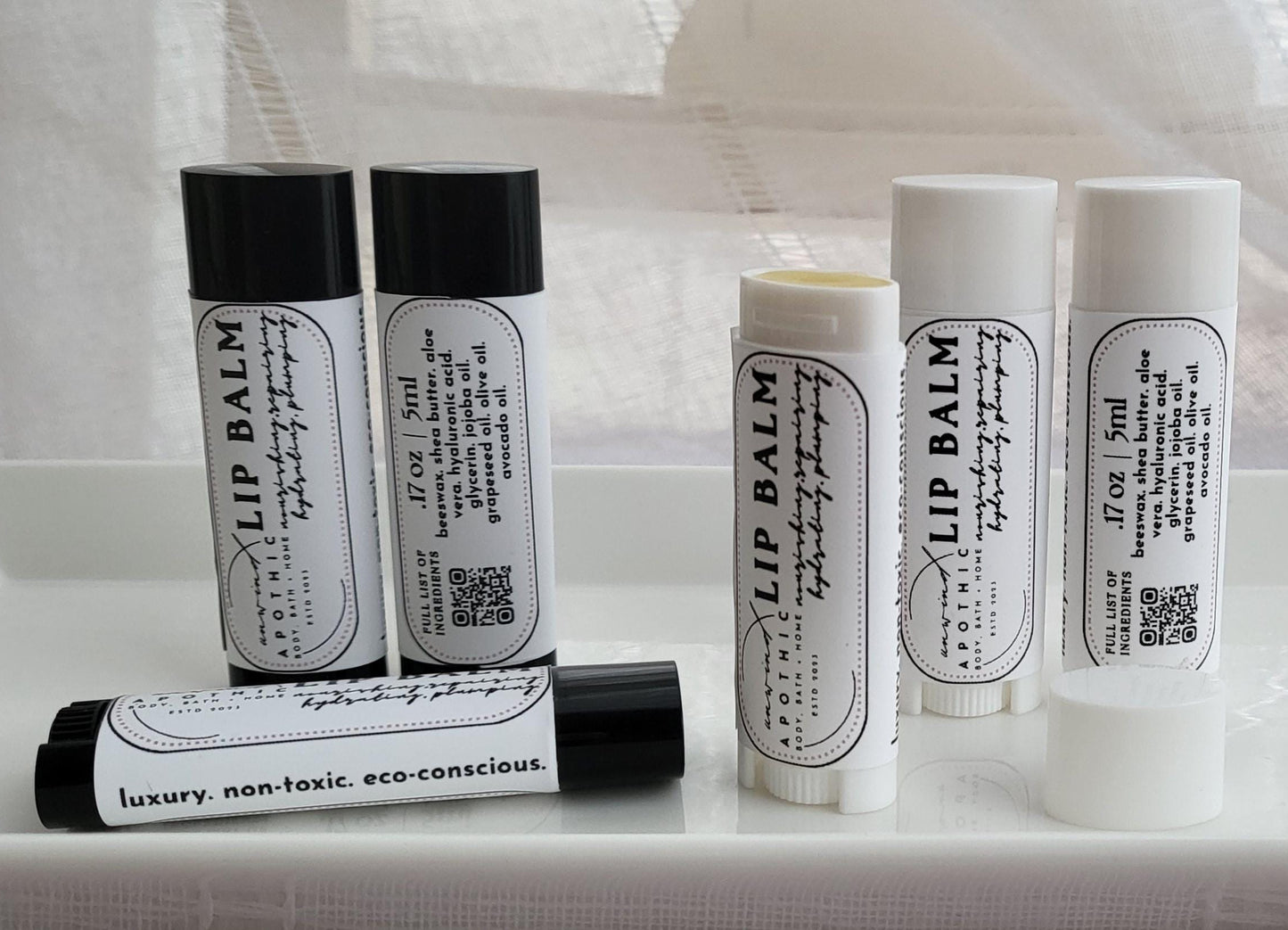 Lip Balm Beeswax -Ultra Long Lasting Deep Hydration Lip Treatment - Dry Chapped Lips - Natural Chapstick - Slim Tube- Pistachio Caramel Oil
