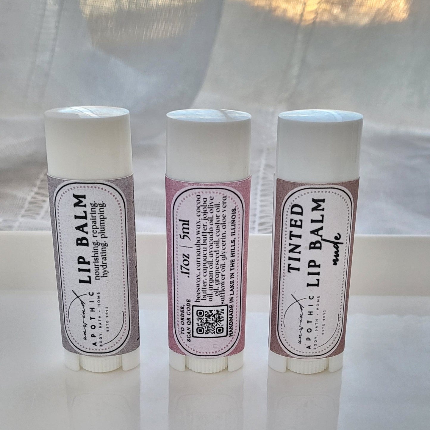 Lip Balm Beeswax -Ultra Long Lasting Deep Hydration Lip Treatment - Dry Chapped Lips - Natural Chapstick - Slim Tube- Pistachio Caramel Oil