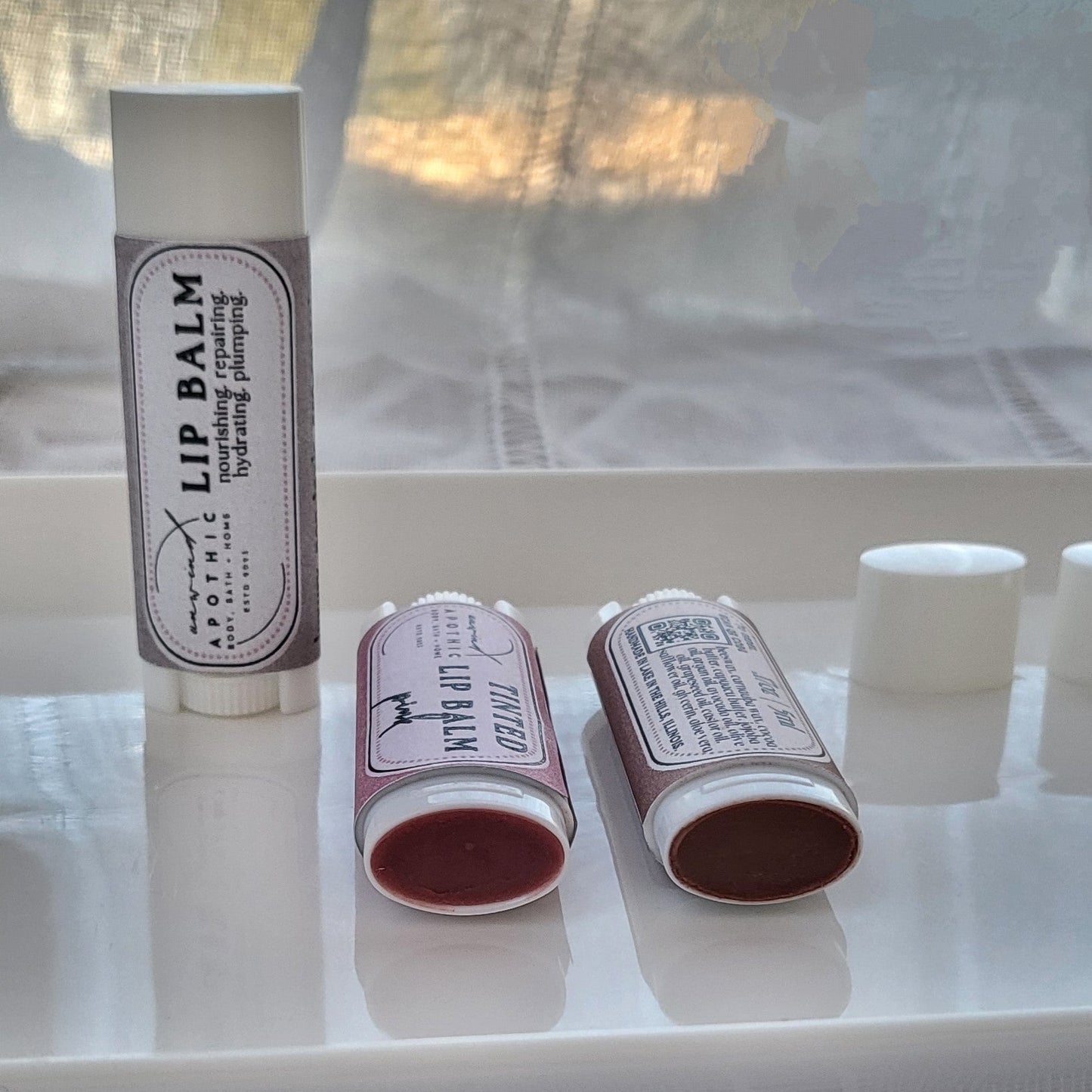 Lip Balm Beeswax -Ultra Long Lasting Deep Hydration Lip Treatment - Dry Chapped Lips - Natural Chapstick - Slim Tube- Pistachio Caramel Oil