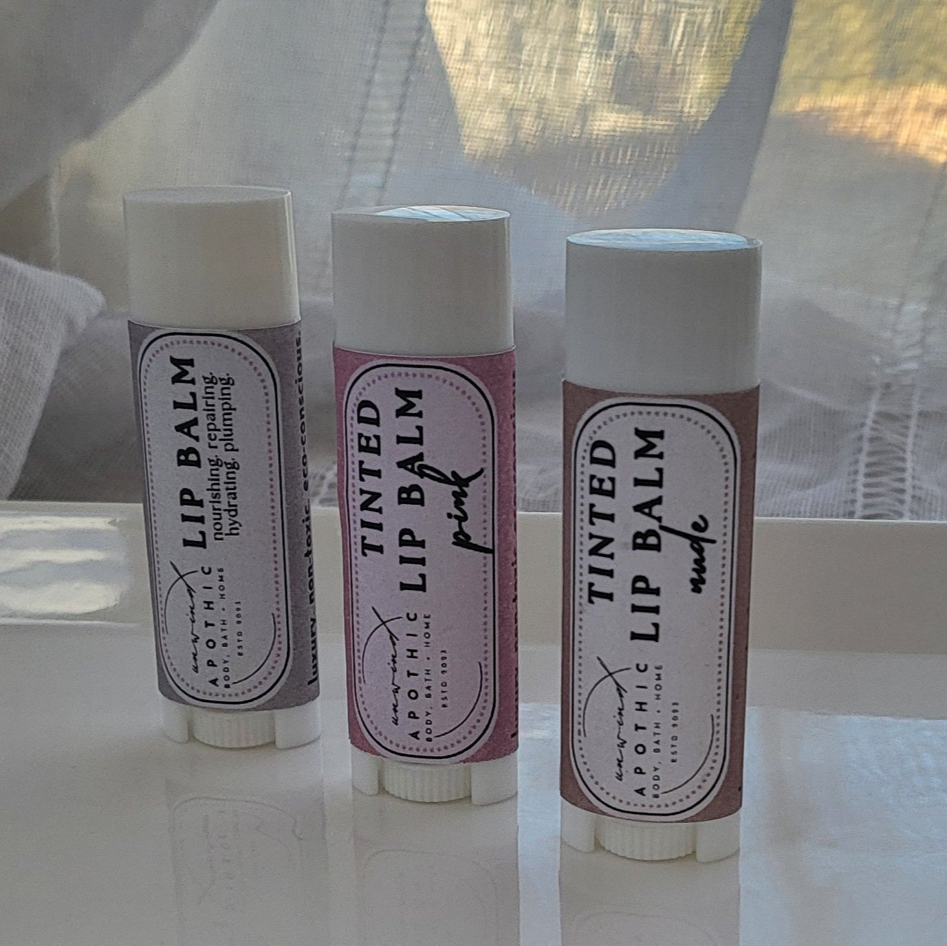 Lip Balm Beeswax -Ultra Long Lasting Deep Hydration Lip Treatment - Dry Chapped Lips - Natural Chapstick - Slim Tube- Pistachio Caramel Oil