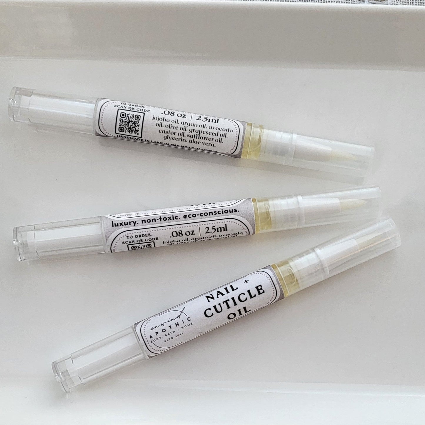 Nail + Cuticle Oil - Self Care Gift for Her - Healthy Growth - Homemade Natural Ingredients - Spa Day Box - Manicure Pedicure Shine