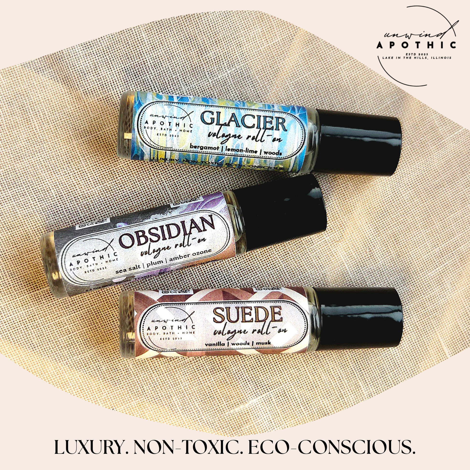 Non-Toxic Cologne Roll-Ons Perfect gift for Valentine's Day, Father's Day, Birthday gift for Him/Her/Unisex. Wholesale Luxury Eco-Conscious Perfume Cologne