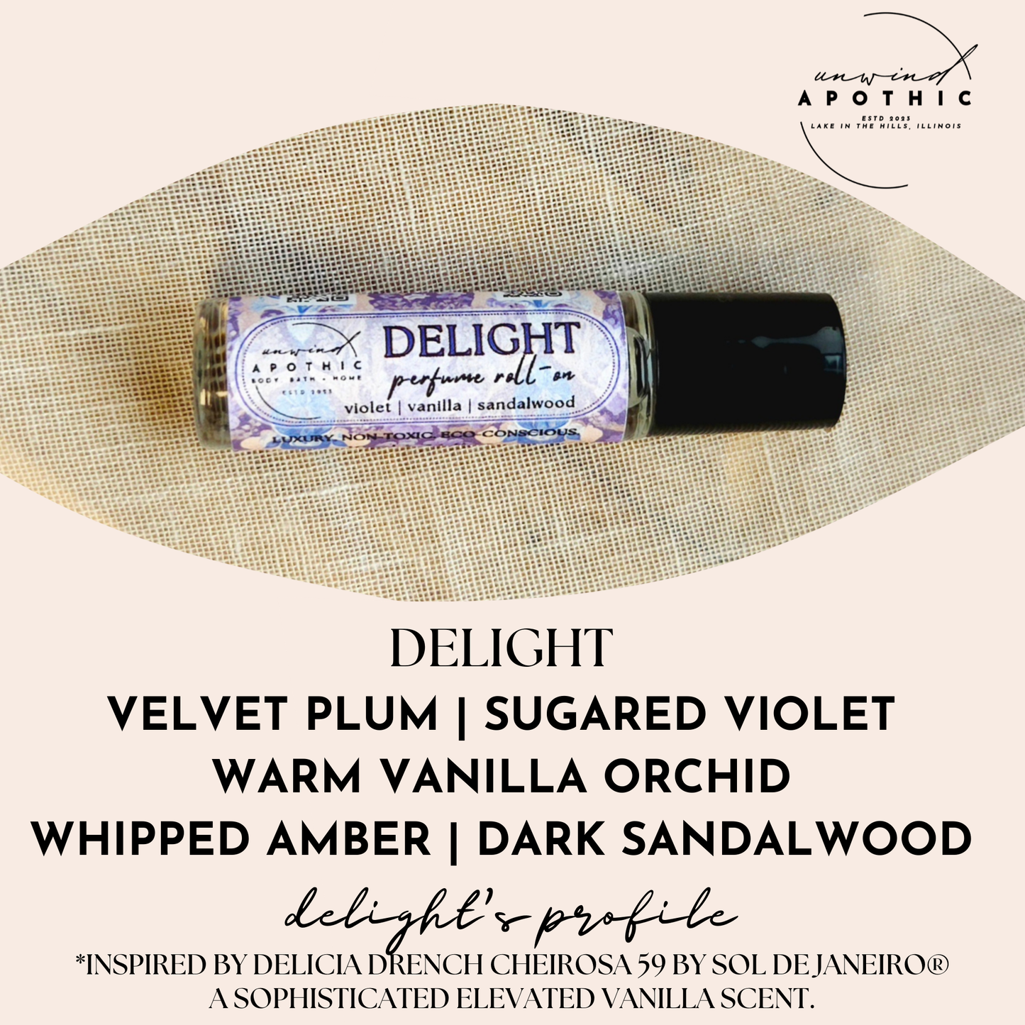 Non-Toxic Long Lasting Refillable Travel /Trial/Purse Size Perfume Roll-On Oils. Everyday scents gifts for Her/Him/Unisex Valentine's Mother's Day Christmas. Vanilla Oil Delicia Drench Sol de Janeiro