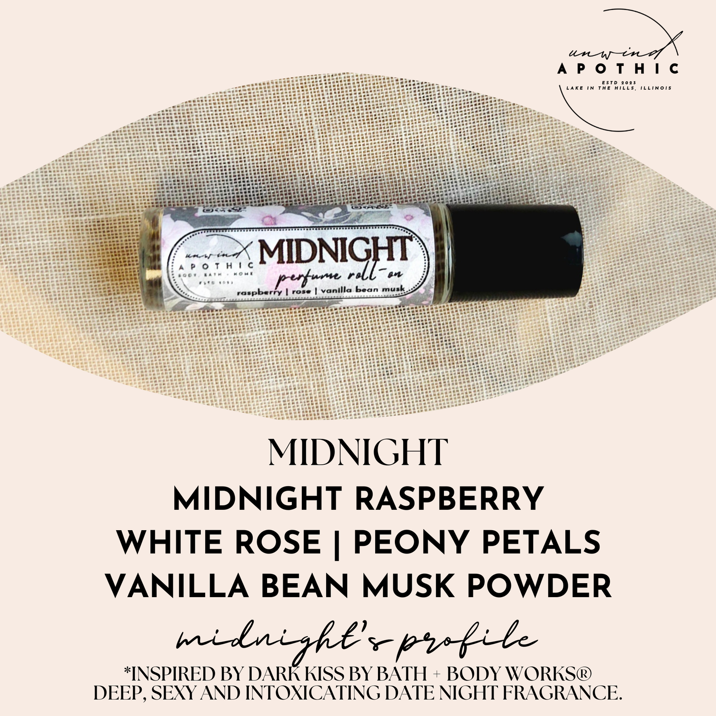 Non-Toxic Long Lasting Refillable Travel /Trial/Purse Size Perfume Roll-On Oils. Everyday scents gifts for Her/Him/Unisex Valentine's Mother's Day Christmas. Vanilla Rose Patchouli Oil. Dark Kiss perfume