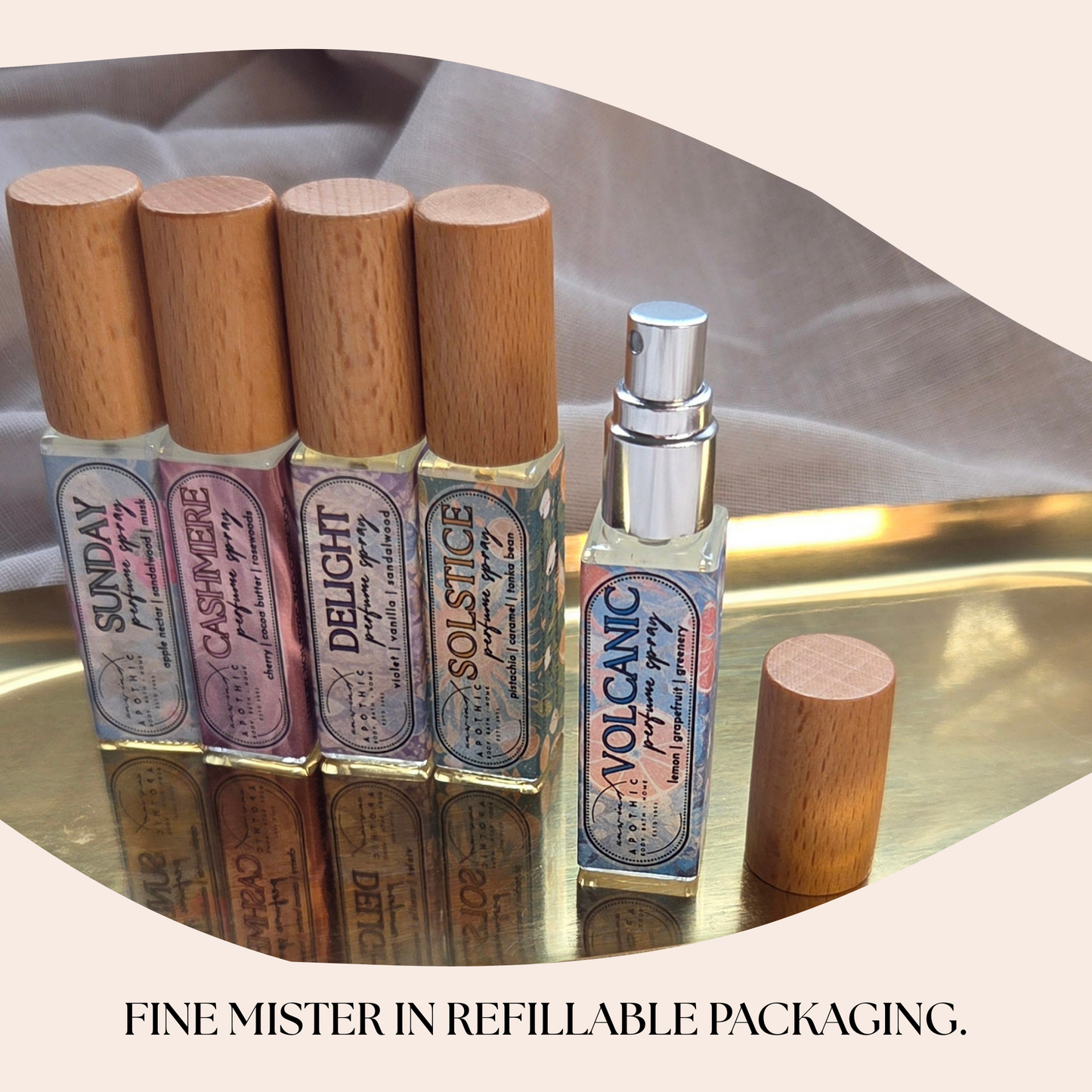 Non-Toxic Alcohol Free Travel/Trial size Long Lasting Natural Spray Hair Mist Perfumes Sol de Janeiro Dupe Volcano Dupe Refillable Sustainable Scents No Hormone Disruptors