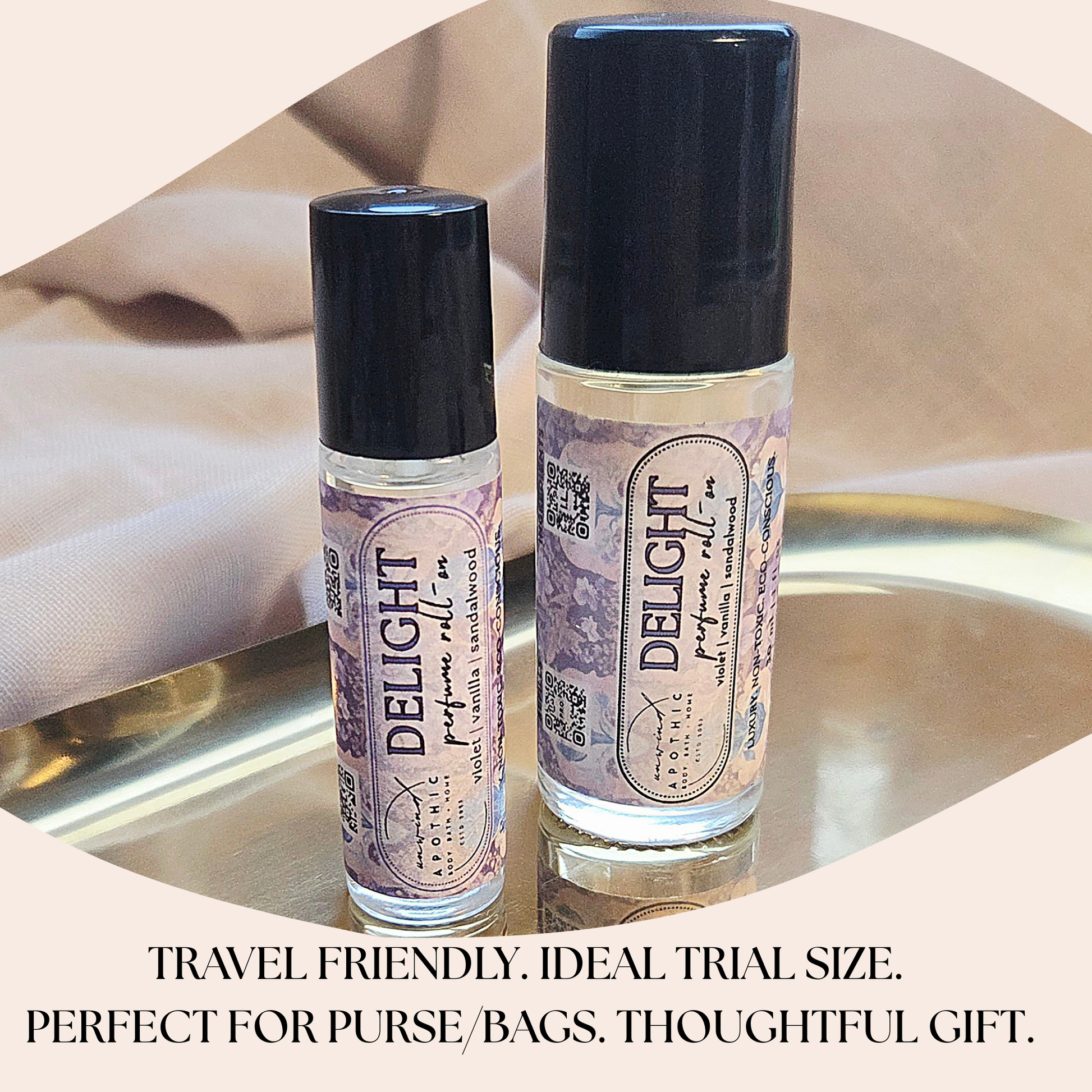 Non-Toxic Long Lasting Refillable Travel /Trial/Purse Size Perfume Roll-On Oils. Everyday scents gifts for Her/Him/Unisex Valentine's Mother's Day Christmas. Amber Oil