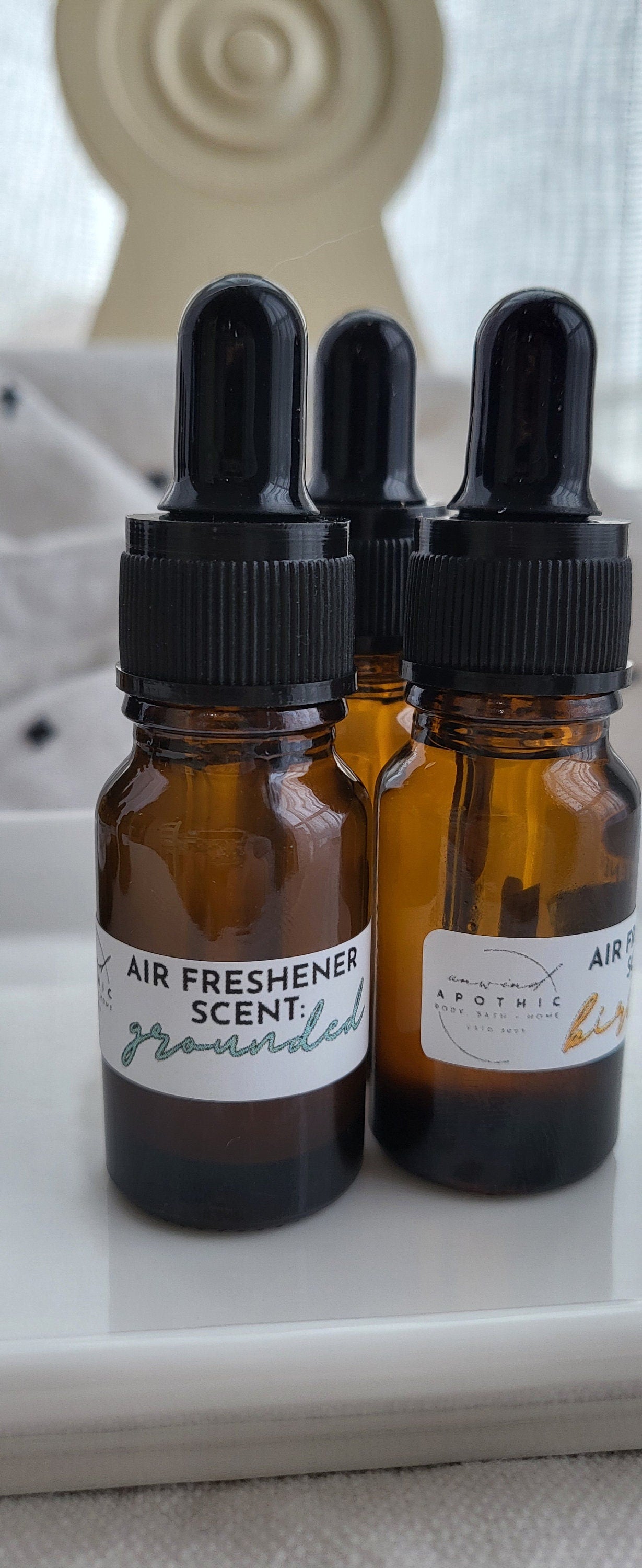 Hanging Air Freshener Refill Dropper- Scent Beads Oil- Aromatherapy- Clip Vent Fragrance- Portable Reed Diffuser- Essential Oil Pendant