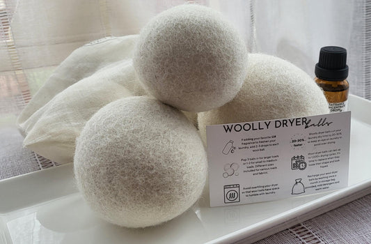 Wool Dryer Balls- XL L M Set- Reusable Lint Softener- Unwrinkle- Fluff Laundry- Essential Oil- Non-Toxic Scent Booster Clothes- Sustainable