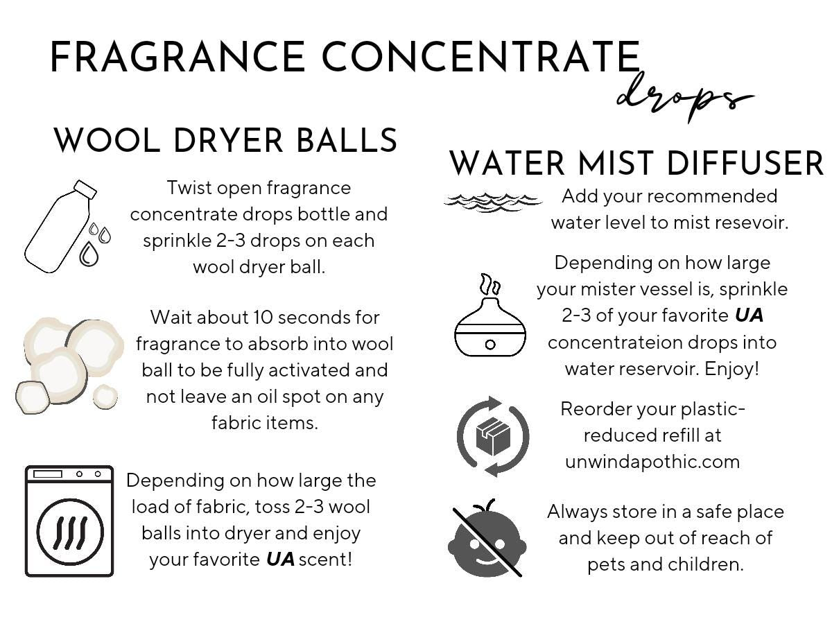 Fragrance Concentrate Drops- Scent Booster Laundry- Aromatherapy- Water Mist Vapor Diffuser- Essential Oil No Parabens Phthalates Ultrasonic