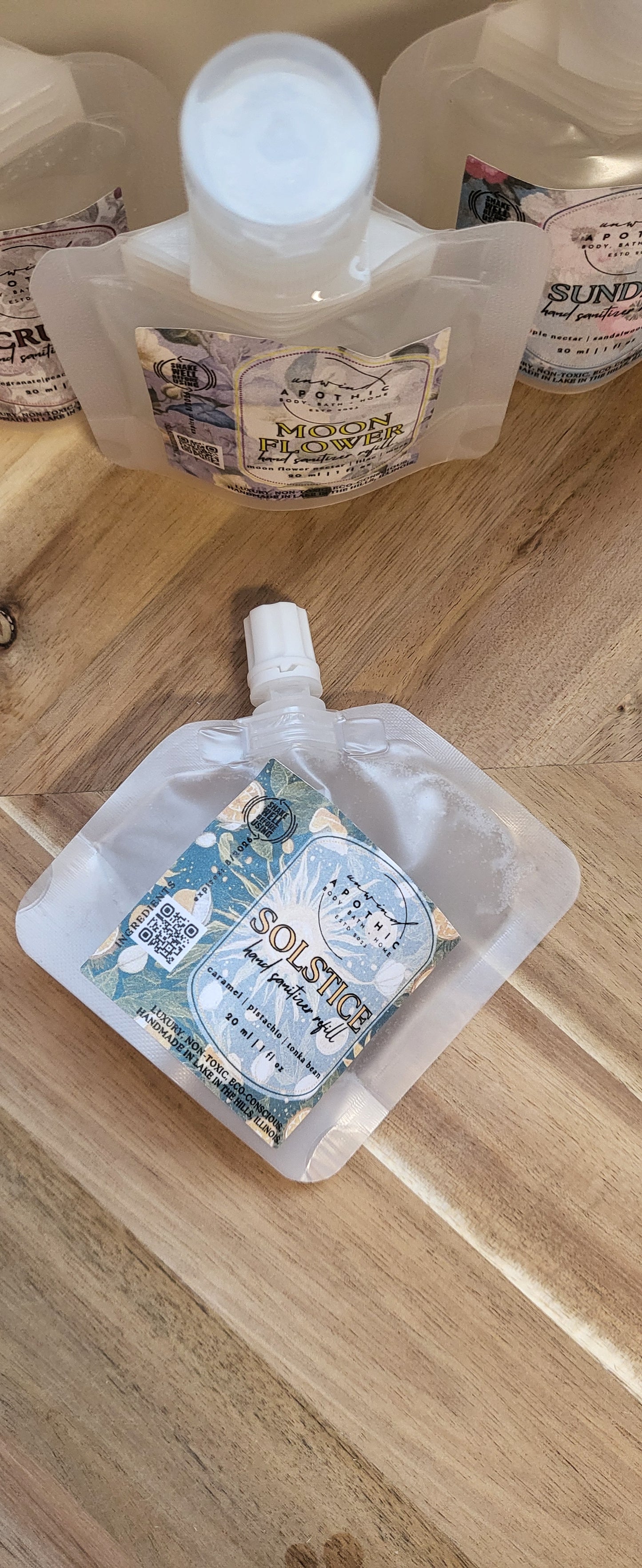 Hydrating Hand Sanitizer Refill - Coconut Water + Rosewater - Brightening, Hydrating, Smoothing Hand Treatment - Liquid Sanitizer Mist - Eco